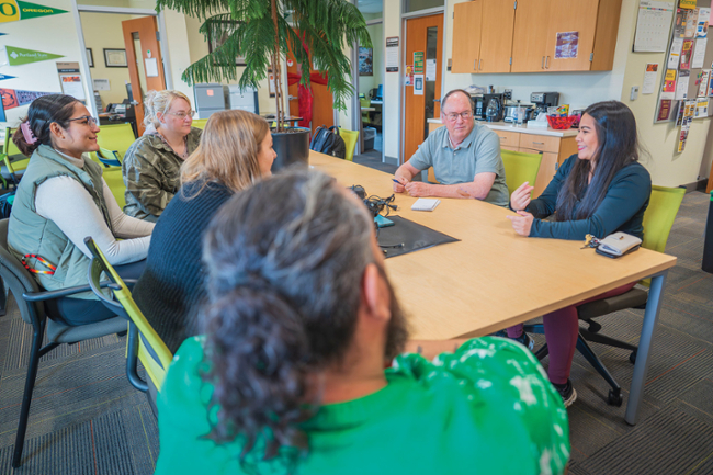 Klamath Community College students discuss inspirational moments after attending the Circle of Change leadership conference in early November just outside of Los Angeles.